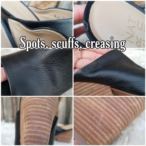 Black Heeled Mule Naturalizer Sloan Size 9 Leather Open Toe Slide Slip On VGUC - Picture 9 of 14